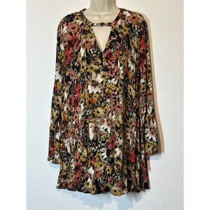 Umgee Autumn Floral Babydoll Dress Women XL Flowy Boho Forest Fairy